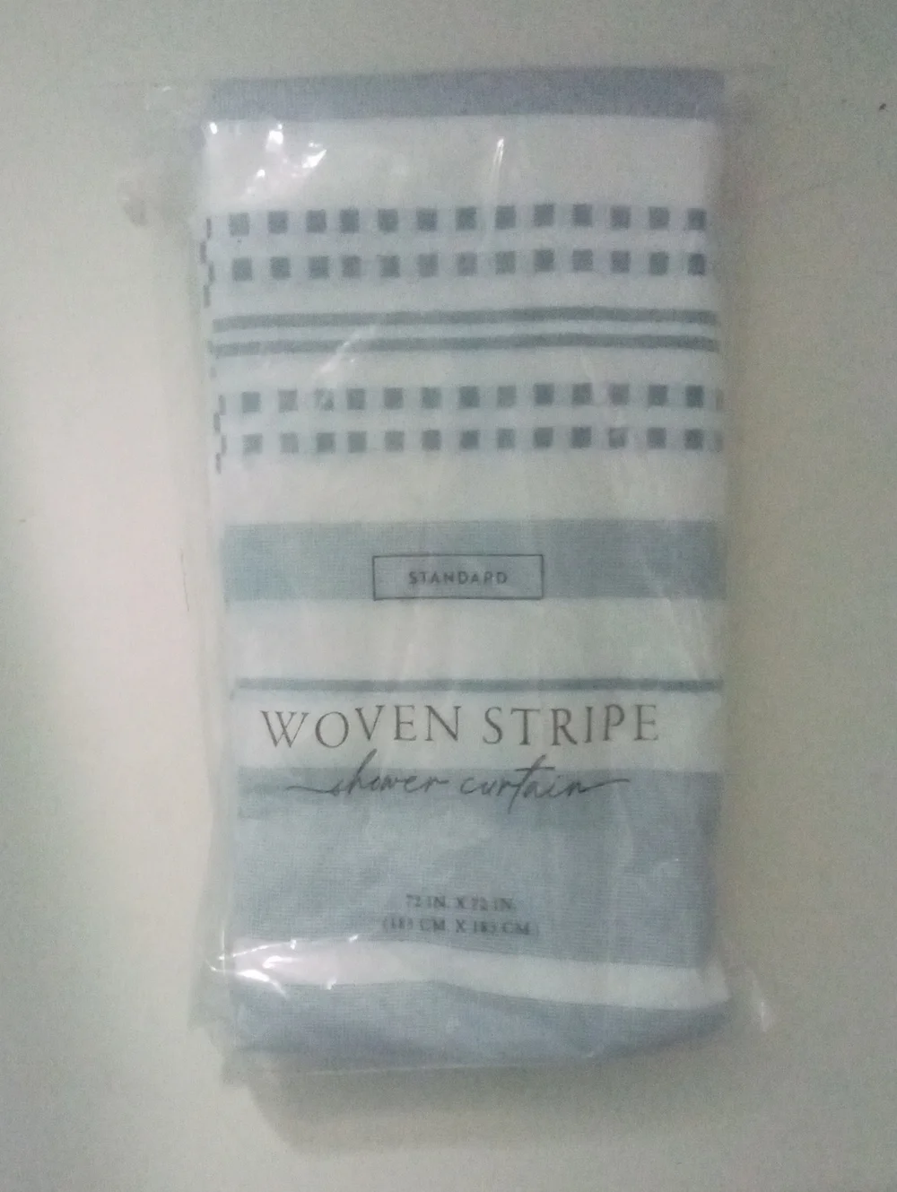 Woven Stripe Shower Curtain - Blue and White NWT $76.99 By Ienjoy Home